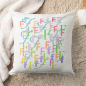 Buchstaben Konfetti "F" Wurf Kissen (Decke)