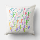 Buchstaben Konfetti "F" Wurf Kissen (Vorderseite)