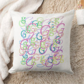 Buchstaben Konfetti "G" Wurf Kissen (Decke)