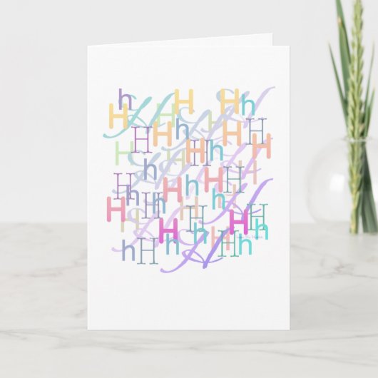 Buchstaben Konfetti "H" Karte (Vorderseite)