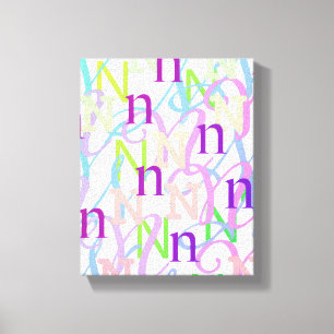 Buchstaben-Konfetti "N" Leinwanddruck