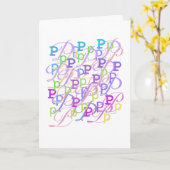 Buchstaben Konfetti "P" Karte (Gelbe Blume)