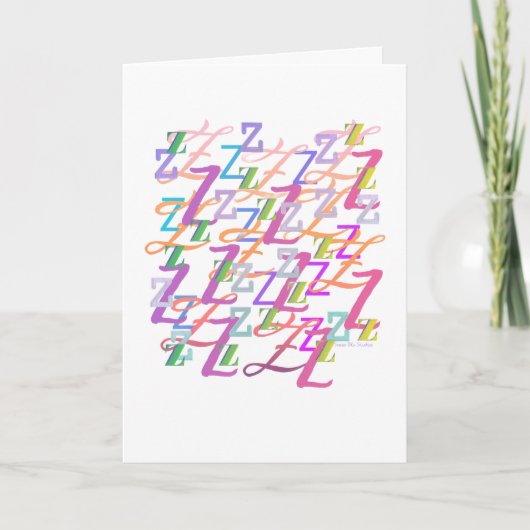 Buchstaben Konfetti "Z" Karte (Vorderseite)