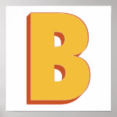 Buchstaben-Kunstposter, B-Monogramm, fette Typ-Ini Poster (Vorne)