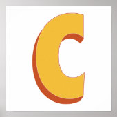 Buchstaben-Kunstposter, C-Monogramm, fette Type In Poster (Vorne)
