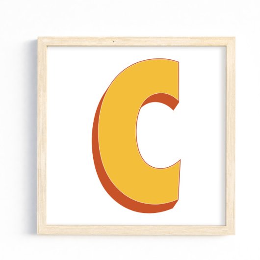 Buchstaben-Kunstposter, C-Monogramm, fette Type In Poster