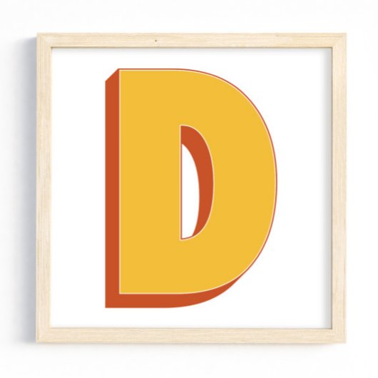 Buchstaben-Kunstposter, D-Monogramm, fette Type-In Poster