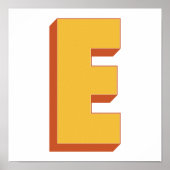 Buchstaben-Kunstposter, E-Monogramm, fette Initial Poster (Vorne)