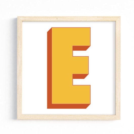 Buchstaben-Kunstposter, E-Monogramm, fette Initial Poster