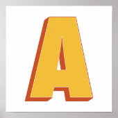 Buchstaben-Kunstposter, ein Monogramm, fette Typin Poster (Vorne)