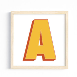 Buchstaben-Kunstposter, ein Monogramm, fette Typin Poster