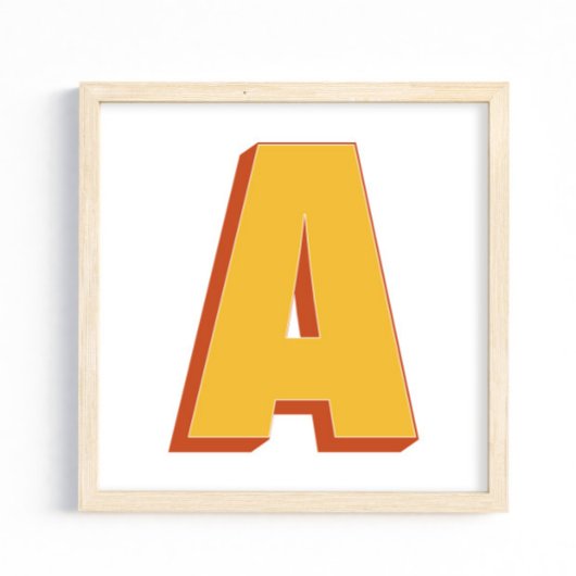 Buchstaben-Kunstposter, ein Monogramm, fette Typin Poster