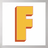 Buchstaben-Kunstposter, F-Monogramm, fetter Anfang Poster (Vorne)