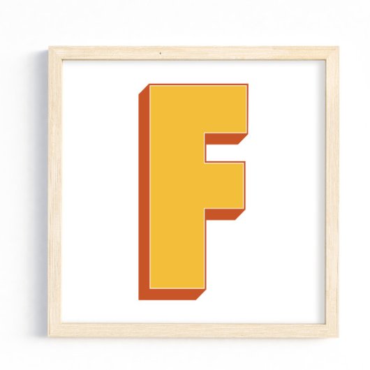 Buchstaben-Kunstposter, F-Monogramm, fetter Anfang Poster