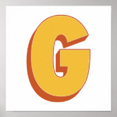 Buchstaben-Kunstposter, G-Monogramm, fette Type In Poster (Vorne)