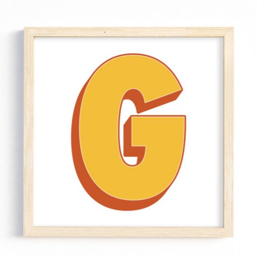 Buchstaben-Kunstposter, G-Monogramm, fette Type In Poster