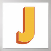 Buchstaben-Kunstposter, J-Monogramm, fette Initial Poster (Vorne)