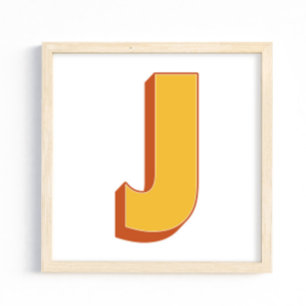 Buchstaben-Kunstposter, J-Monogramm, fette Initial Poster