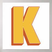 Buchstaben-Kunstposter, K-Monogramm, fette Type In Poster (Vorne)
