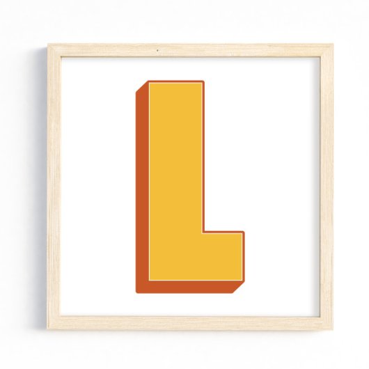 Buchstaben-Kunstposter, L-Monogramm, fette Type In Poster