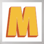 Buchstaben-Kunstposter, M-Monogramm, fette Type In Poster (Vorne)