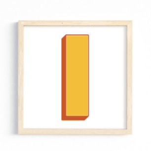 Buchstaben-Kunstposter, Monogramm I, fette Initial Poster