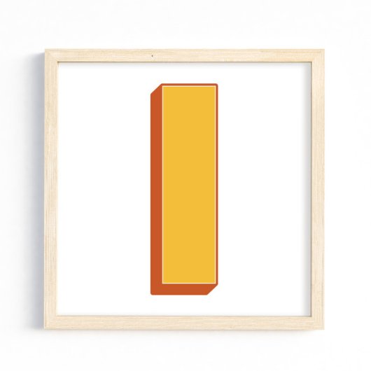 Buchstaben-Kunstposter, Monogramm I, fette Initial Poster