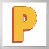 Buchstaben-Kunstposter, P-Monogramm, fettes Initia Poster (Vorne)