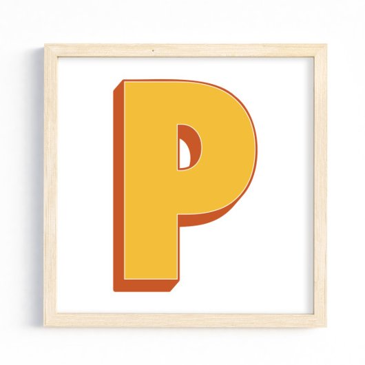 Buchstaben-Kunstposter, P-Monogramm, fettes Initia Poster