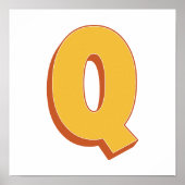 Buchstaben-Kunstposter, Q-Monogramm, fette Type In Poster (Vorne)