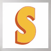 Buchstaben-Kunstposter, S-Monogramm, fette Initial Poster (Vorne)