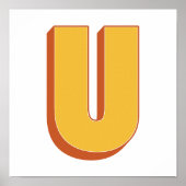 Buchstaben-Kunstposter, U-Monogramm, fette Type In Poster (Vorne)