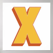 Buchstaben-Kunstposter, X-Monogramm, fette Typinit Poster (Vorne)