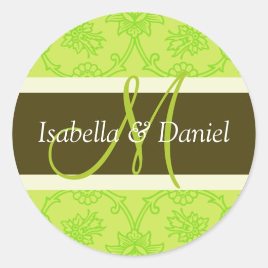 Buchstaben M Aufkleber für den Monogramm-Umschlag (Vorderseite)