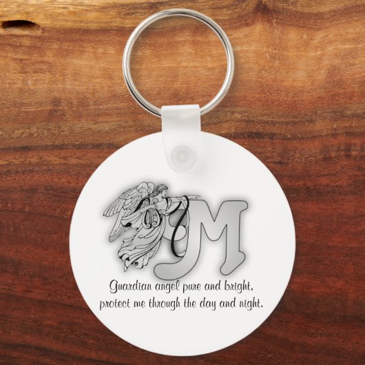 Buchstaben M-Engel-Monogramm-Alphabet Schlüsselanhänger (Vorderseite)