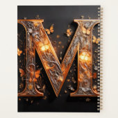 Buchstaben (M) mit Blume und Schmetterlingen Planer (Rückseite)