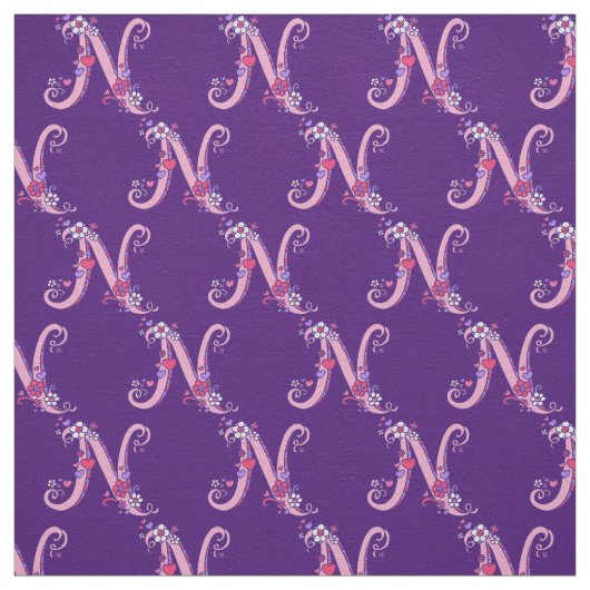 Buchstaben N, dekorativer Text, kundenspezifisch Stoff (Muster)