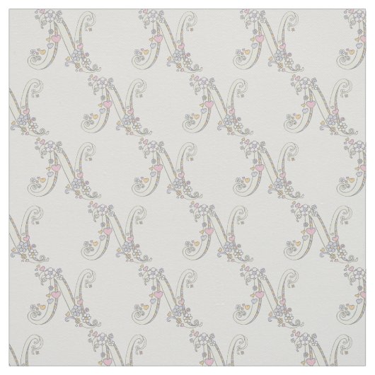 Buchstaben N, dekorativer Text, kundenspezifisch Stoff (Muster)