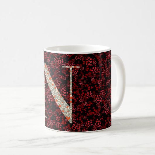Buchstaben N rot und bordeauxrot Kaffeetasse (VorderseiteRechts)
