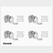 Buchstaben q Engel Monogramm-Alphabet Rechteckiger Aufkleber (Blatt)