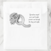 Buchstaben q Engel Monogramm-Alphabet Rechteckiger Aufkleber (Tasche)