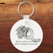 Buchstaben q Engel Monogramm-Alphabet Schlüsselanhänger (Vorderseite)