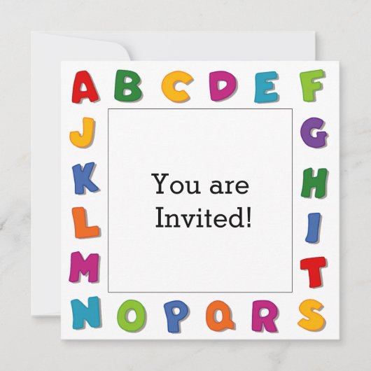 Buchstaben Rahmen Einladung (Vorderseite)