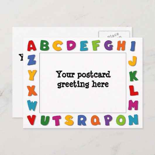 Buchstaben Rahmen Postkarte (Vorne/Hinten)