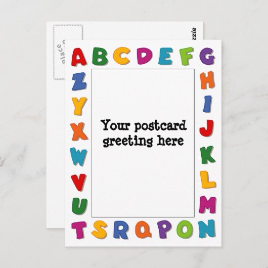 Buchstaben Rahmen Postkarte (Vorne/Hinten)