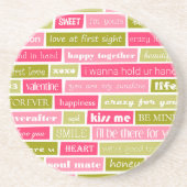 Buchstaben Rosa und Grüne Liebe Getränkeuntersetzer (Vorne)