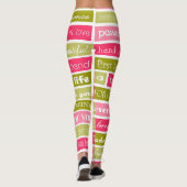 Buchstaben Rosa und Grüne Liebe Leggings (Rückseite)