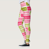 Buchstaben Rosa und Grüne Liebe Leggings (Links)