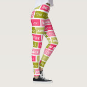 Buchstaben Rosa und Grüne Liebe Leggings (Rechts)