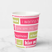 Buchstaben Rosa und Grüne Liebe Pappbecher (Links)